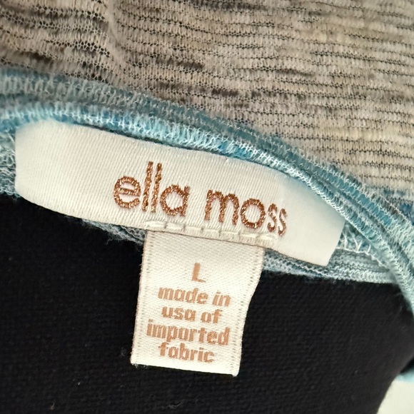 Ella Moss Cream and Blue Oversized Blouse - Picture 2 of 6